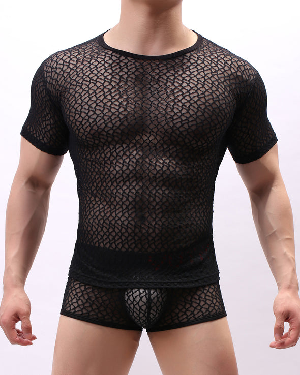 LACE- MESH T-SHIRT - nutzcase